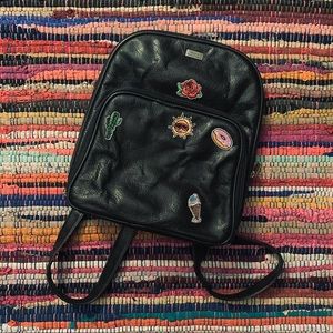 stone mountain vintage backpack with patches